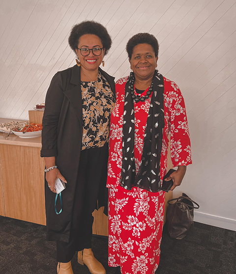 Litiana Tukuca, the Fijian Community Representative Northland (left) Lidia Hanfiro Fijian Community Representative New Plymouth