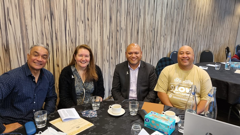 From left to right – Eteuati Ete, Mele Wendt, Tevita Funaki (CEO), Brian Sagala (PMN) 